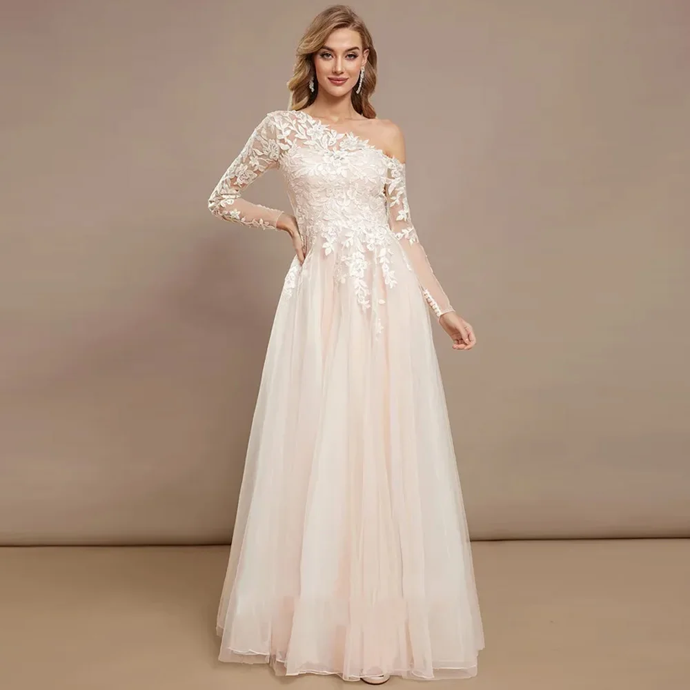 Ivory Strapless Wedding Dresses for Ladies Elegant A Line Bridal Gowns Exquisite Full Sleeve Vestidos De Novia 2026 LC0013
