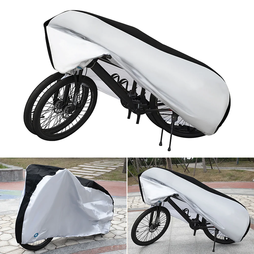 

Outdoor Bicycle Cover 190T Polyester Taffeta Rain Sunshade Snow Dust Windproof with Lock Holes Bicycle Protective Full Cover