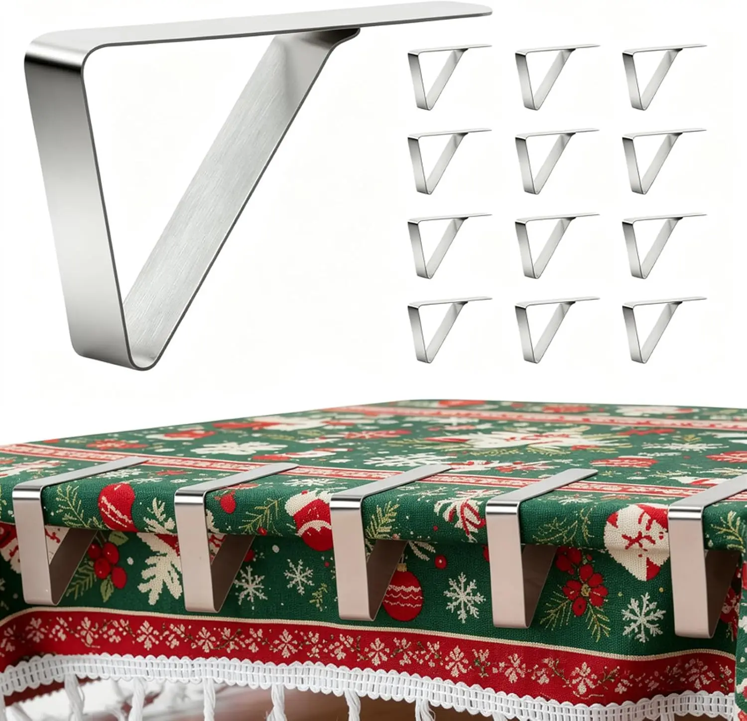 Waterproof Stainless Steel Tablecloth Clip, Windproof Wild Dining Table Clip, Used to Fix Indoor and Outdoor Dining Tables