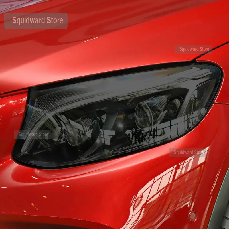 

2Pcs Car Headlight Tint Black Protective Film Transparent TPU Sticker For Mercedes Benz GLC CLASS 2015- 2022 Accessories