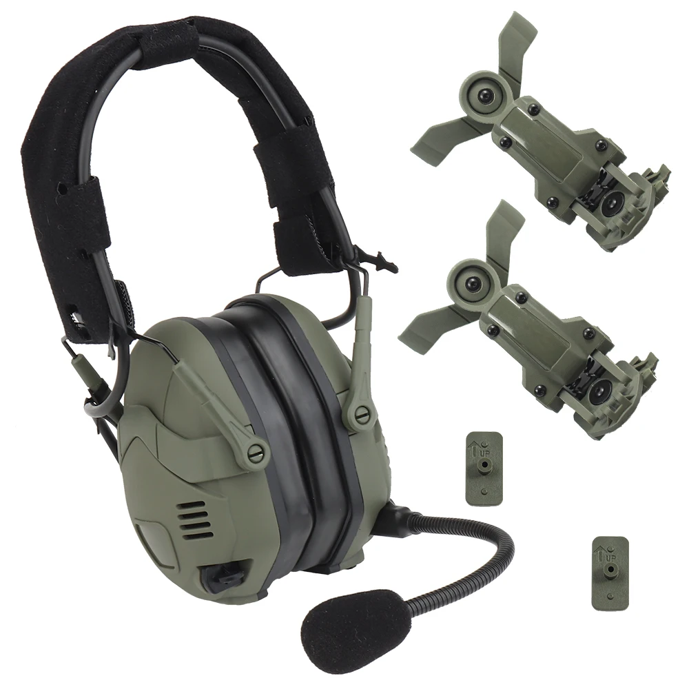 Tactical Bluetooth Noise Reduction Headset for OPS Core ARC and Wendy M-LOK Helmet Hunting Shooting Rechargeable Tuning