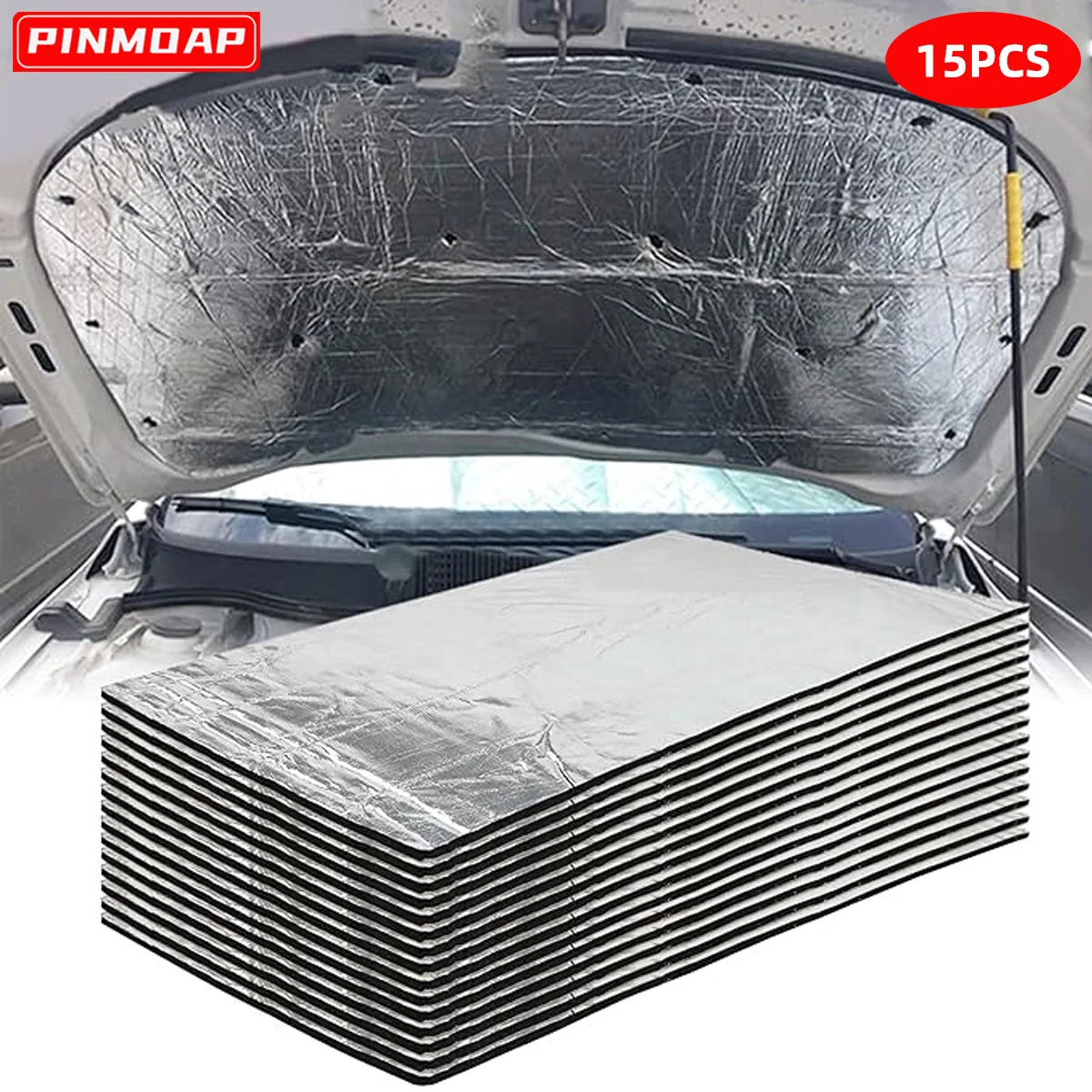 

15PCS Heat Shield Thermal Sound Insulation Proofing Deadener Mat Car Noise Acoustic Dampening Moistureproof Waterproof Fire
