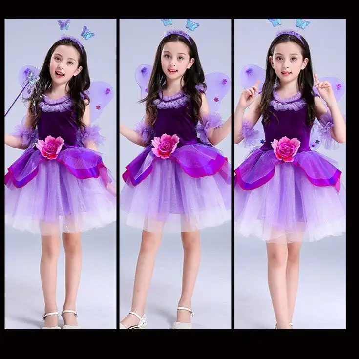 loween Children's Performance Costume Witch Girl Fairy  eup Dance Cosplay Performance Clothes Fem Toddler