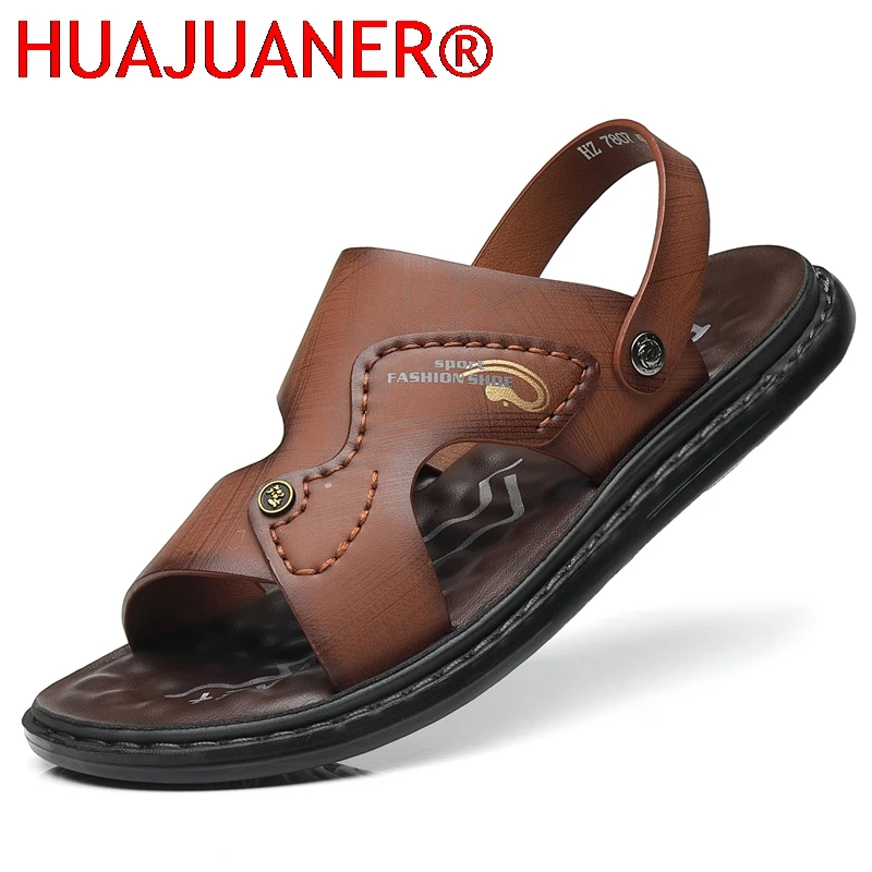 

Men's Sandals Summer Soft-Soled Waterproof Slip-on Sandals Youth Soft New Leisure Trend Wear Sandals