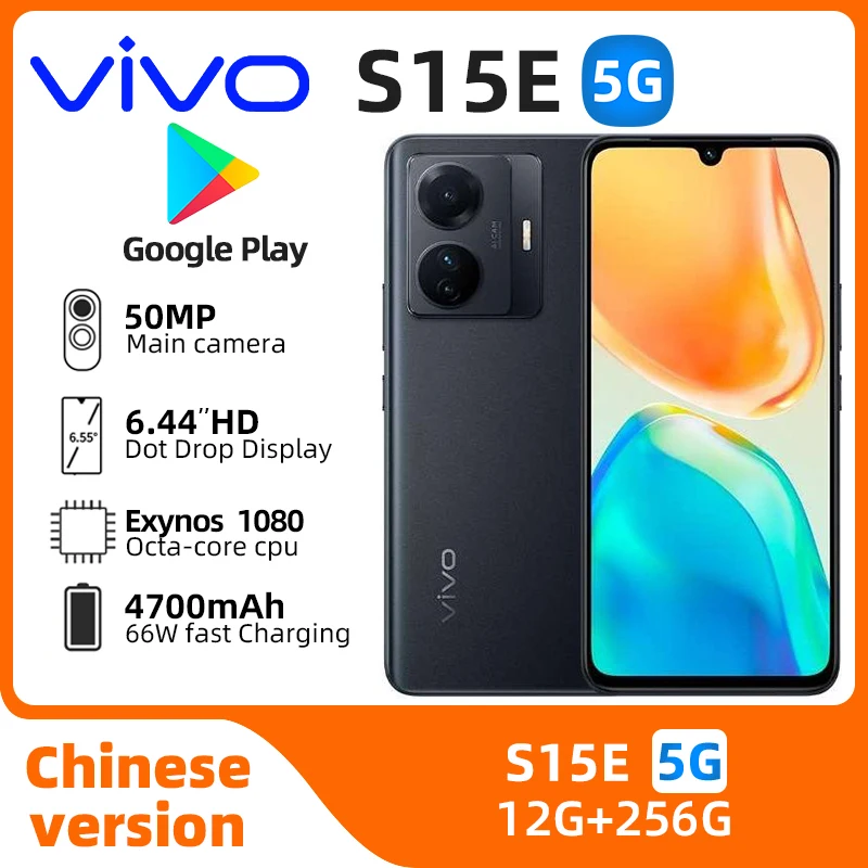 Vivo S15e 5g SmartPhone CPU Exynos 1080 6.44inch AMOLED 90hz Screen 50MP Camera 4700mAh 66W Charge Android Original Used Phone