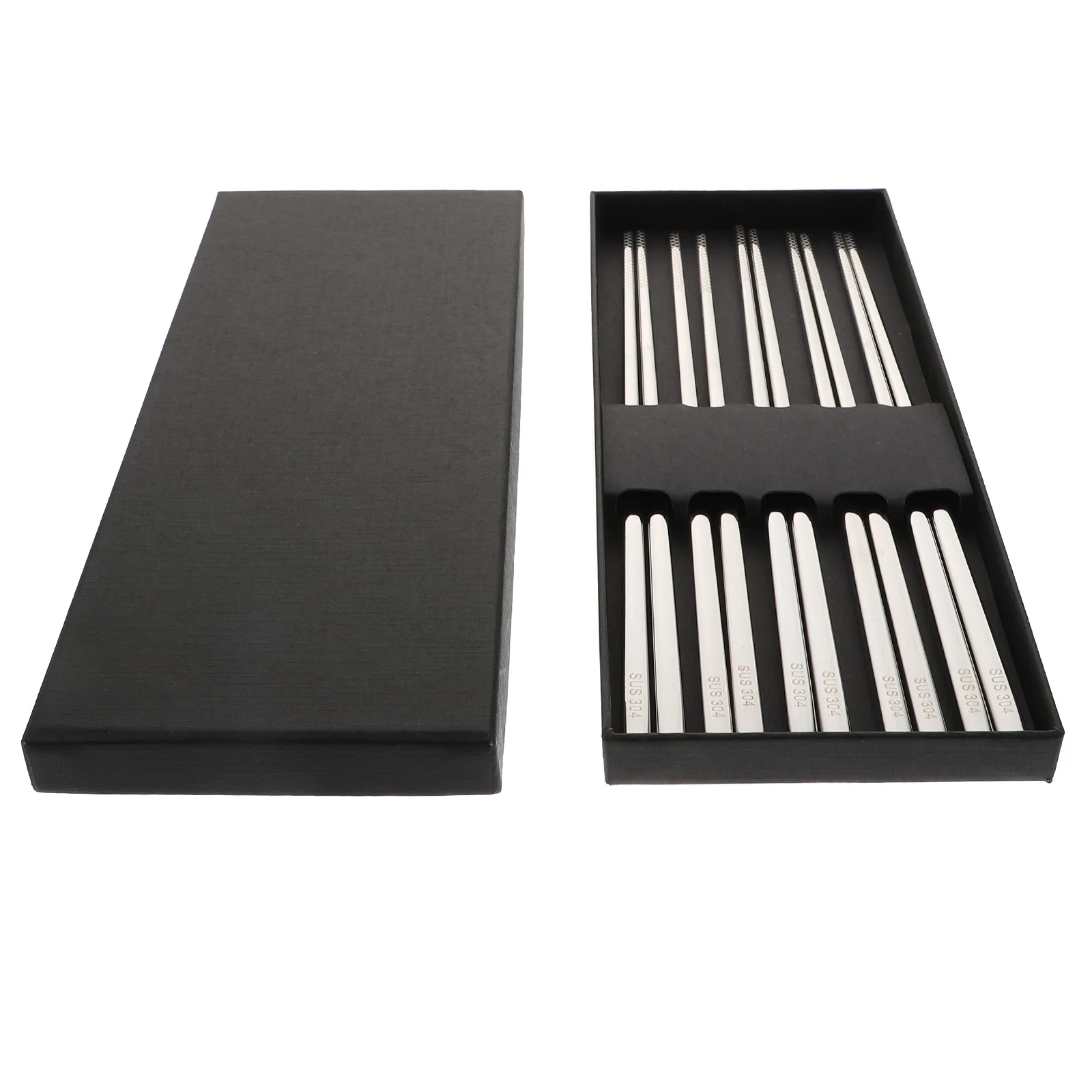 

5 Pairs Stainless Steel Chopsticks Premium Reusable Easy Clean Suitable Picnics Kitchen Bar Tools