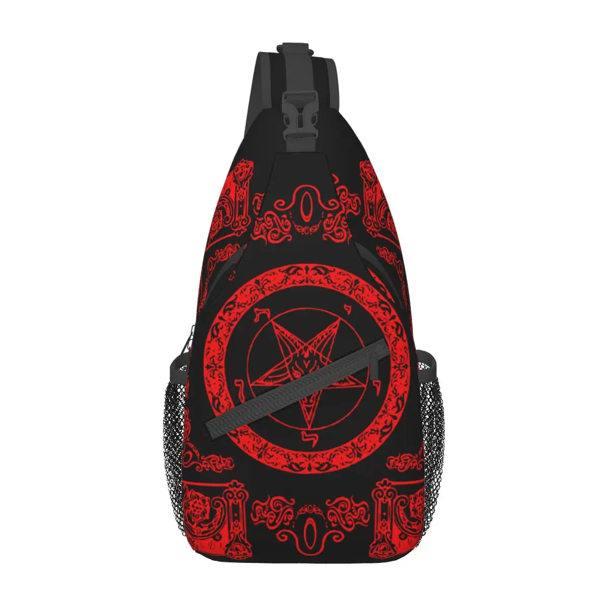 

Sabbatic Goat Baphomet Small Sling Bags Chest Crossbody Shoulder Backpack Outdoor Sports Daypacks Satan Devil Tarot Goth Satchel