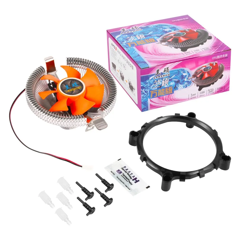 Long Service Life Super Quiet Computer PC CPU Cooler Cooling Fan Heatsink for Intel LGA775 1155 AMD AM2 AM3 754