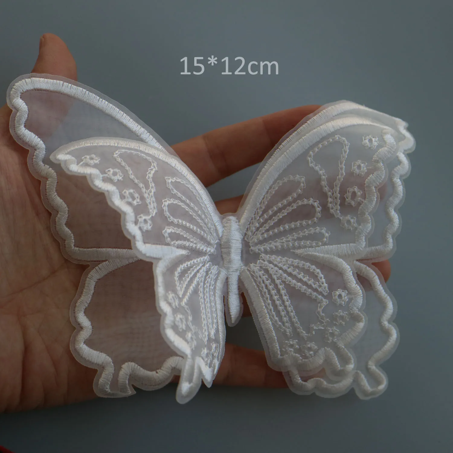 DIY fashion organza butterfly Patches for clothing Embroidery floral patches for bags decorative parches applique sewing craft