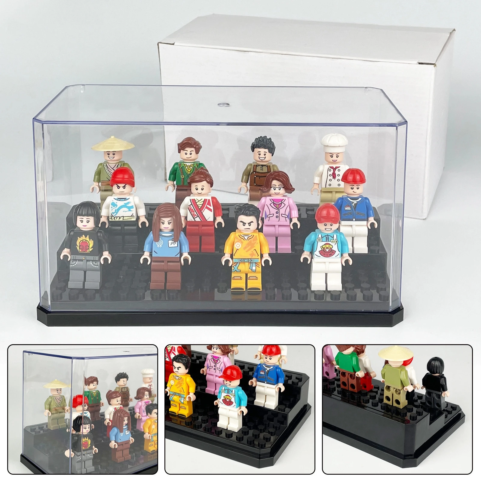 

Building Block Figurine Display Case Acrylic Transparent Dustproof Small Figurine Compatible LEGO Figurine Storage Case