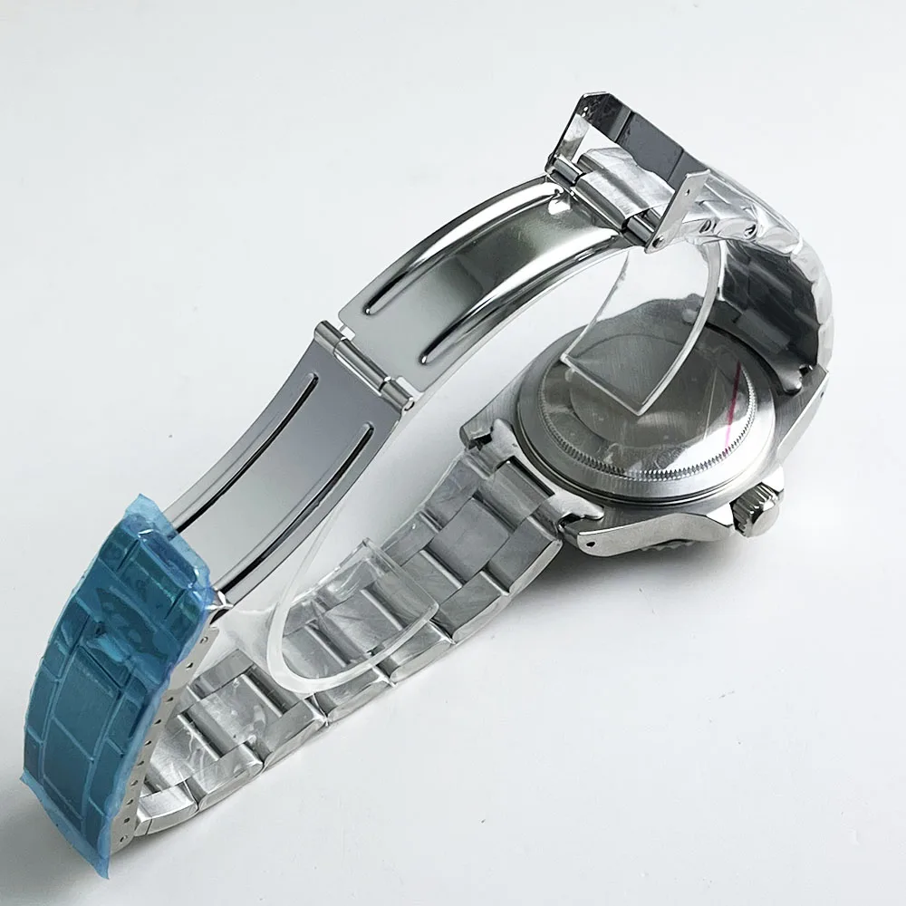 ساعة كلاسيكية للرجال مقاس 39 ملم مقاومة للماء، إطار دوار متعدد الألوان، ميكانيكية أوتوماتيكية قابلة للطي بإبزيم من الفولاذ المقاوم للصدأ