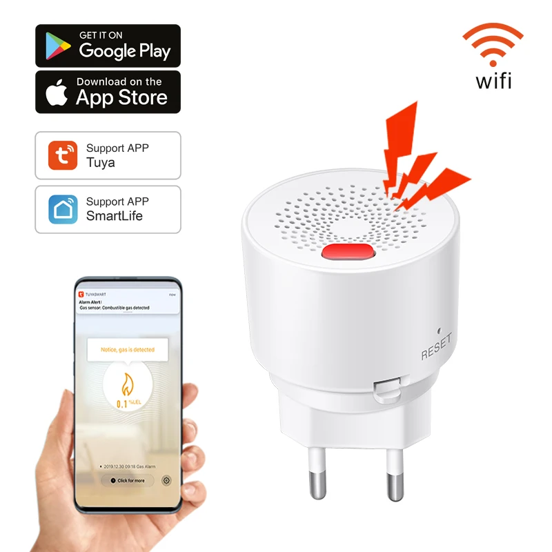 AliExpress-Kollektion Tuya smart home wifi erdgas sensor brennbarer haushalt smart lpg gasleck alarm melder brandschutz