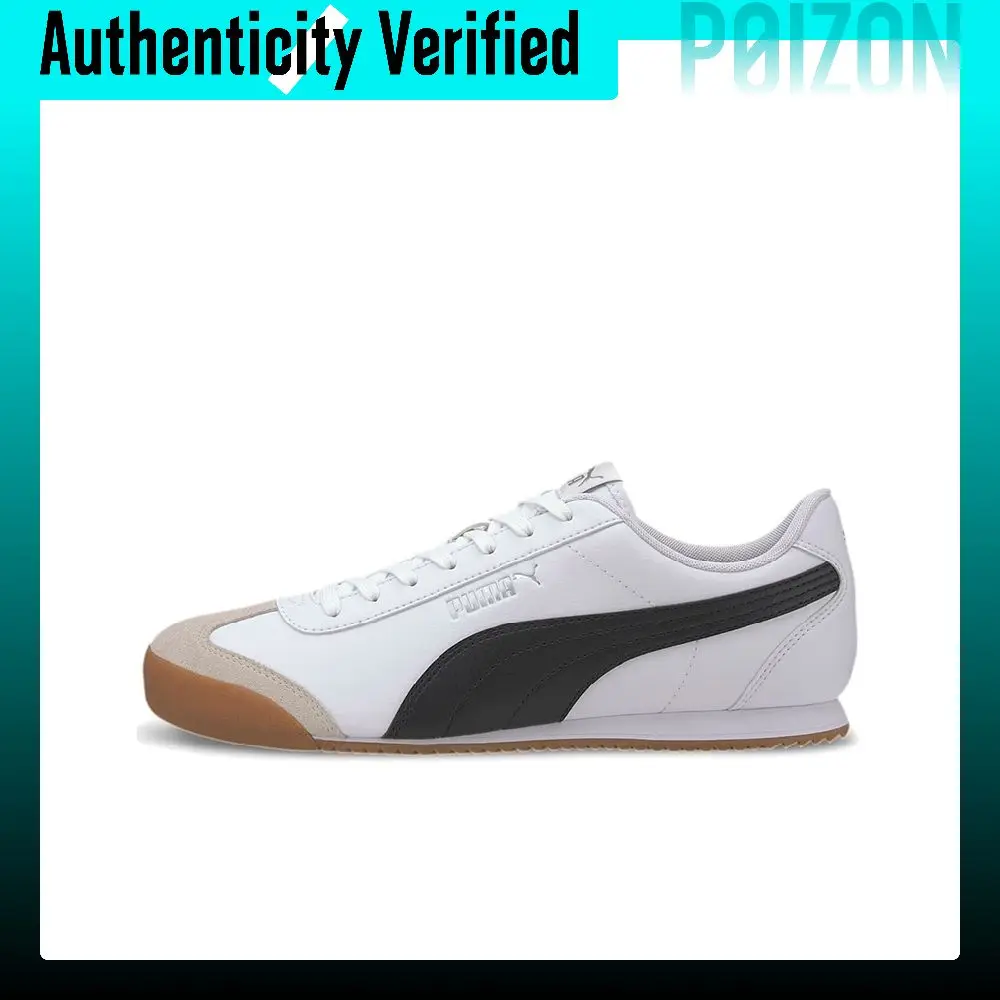 PUMA TURINO Split Cow Leather, Artificial Leather Abrasion Resistant Lightweight Low top Casual Shoes Unisex White 371113-03