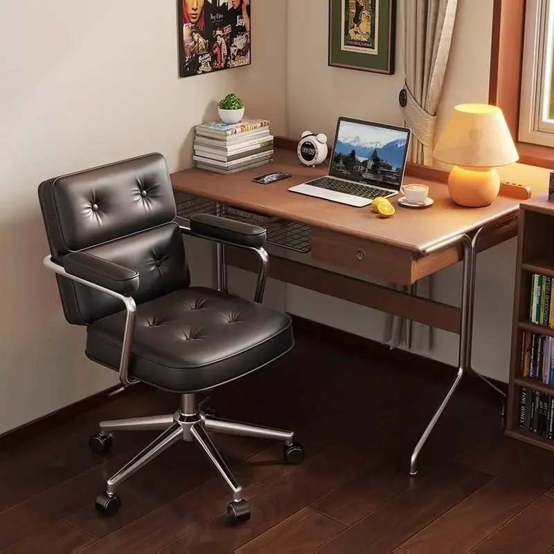 Home Computer Chair Study Desk Chair Bedroom Light Luxury Swivel Chair Comfortable Long-term Sitting Lift Back Office Chairs