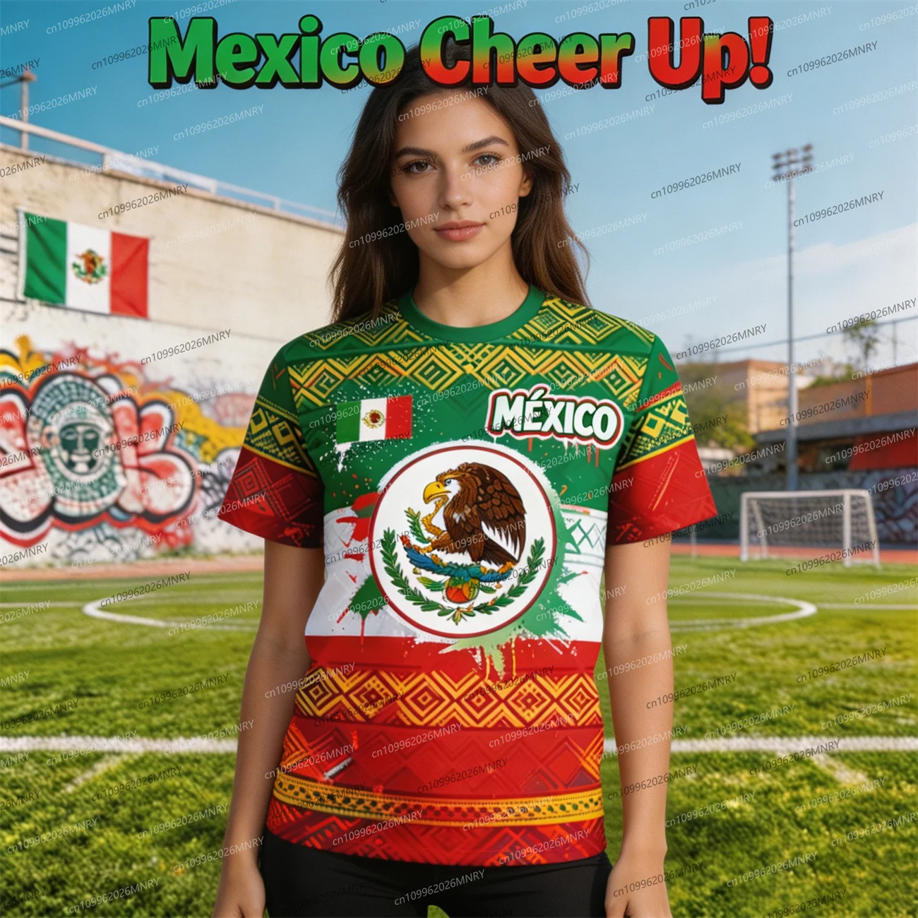 2026 Mexico Jersey National Flag Woman t-shirt Funny 3D Pattern Man Short Sleeve Tees Outdoor Football Sports Men's clothing