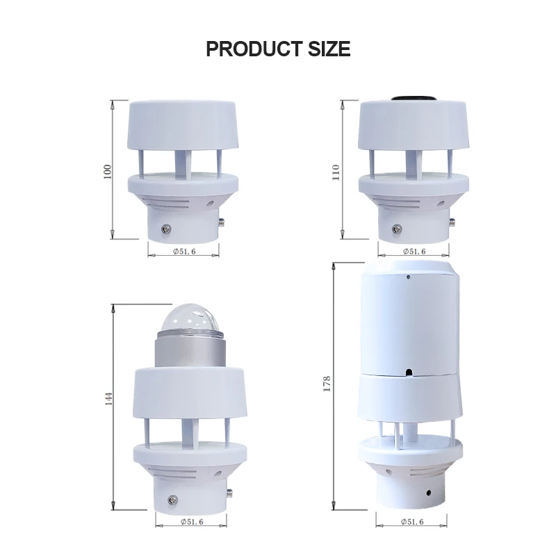 Ce Certified 4G RS485 Temperature Humidity Wind Speed and Direction IoT 6 in 1 Compact Weather Station