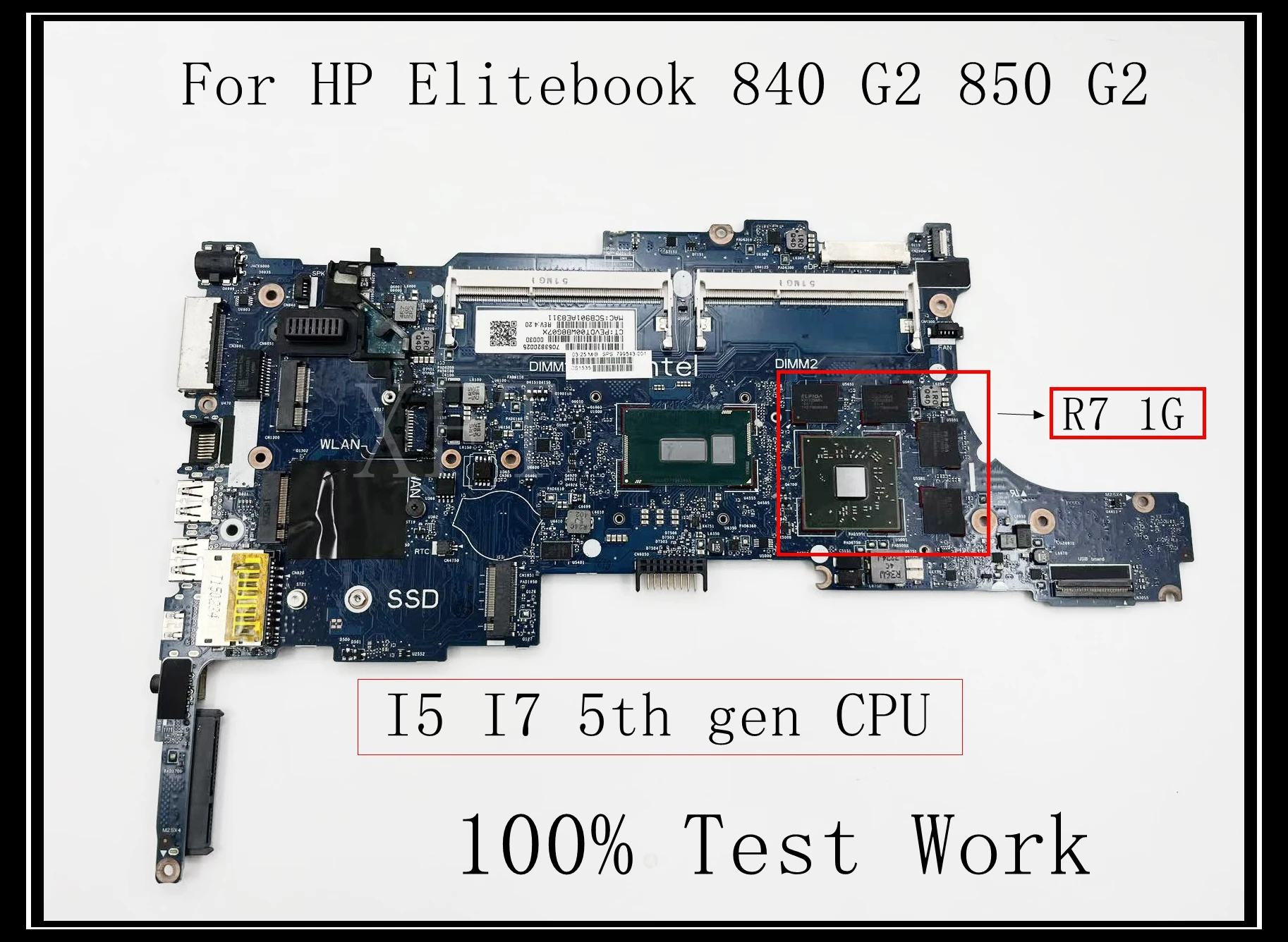 

Материнская плата для ноутбука HP Elitebook 840 G2 850 G2 I5 I7 5-го поколения, процессор DDR3L 6050A 2637901 -MB-A02 UMA или R7 1G 100% тестовая работа