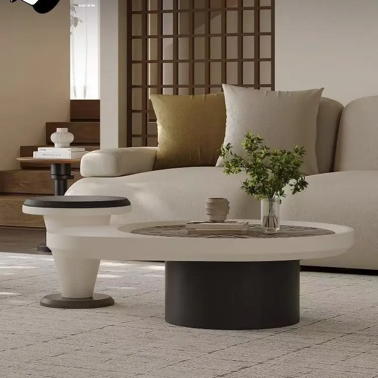 #Chic Nordic Modern Chic Coffee Table Creative Shape Two-Tone Style Convertible for Home Office  Use for Living Room Furniture