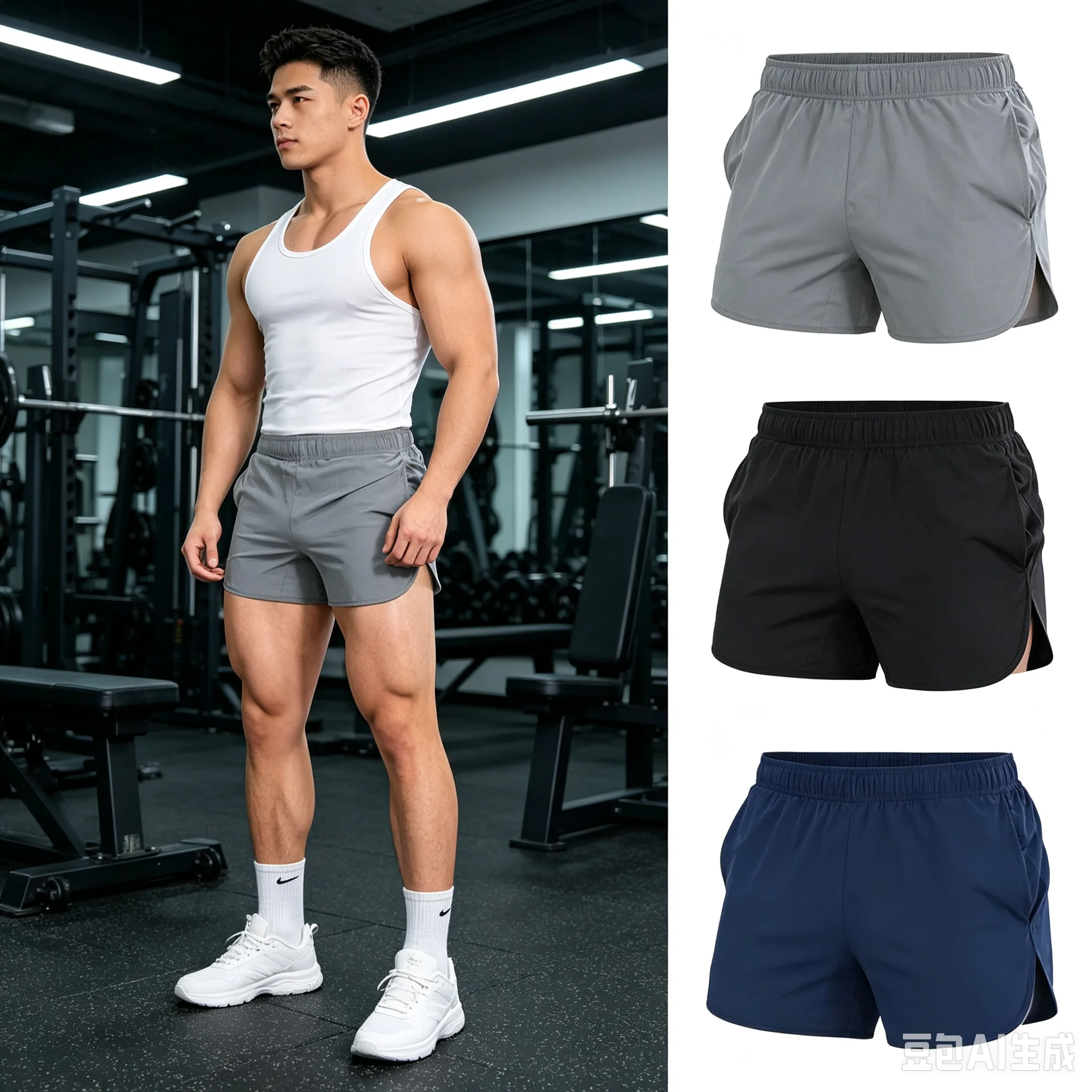2026 Fitness Brother Squat Training Three Leg Pants Summer Stretch Thin Basketball Shorts Running Speed Dry Shorts