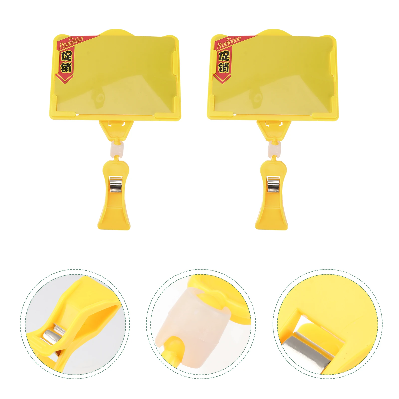 

2 Pcs Price Tag Holder Food Sign Label Rack Display Stand Practical Dispaly Metallic Line Name Clip