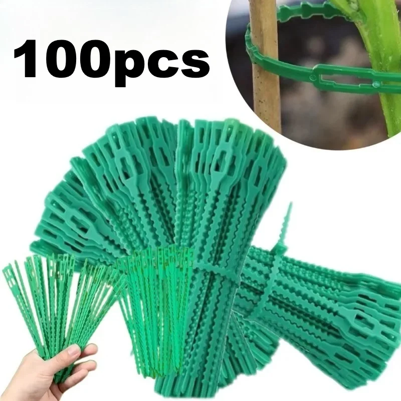 100Pcs 17cm Reusable Adjustable Plant Ties Soft Twist Garden Clips for Vine Tomato Climbing Plants Support Outdoor