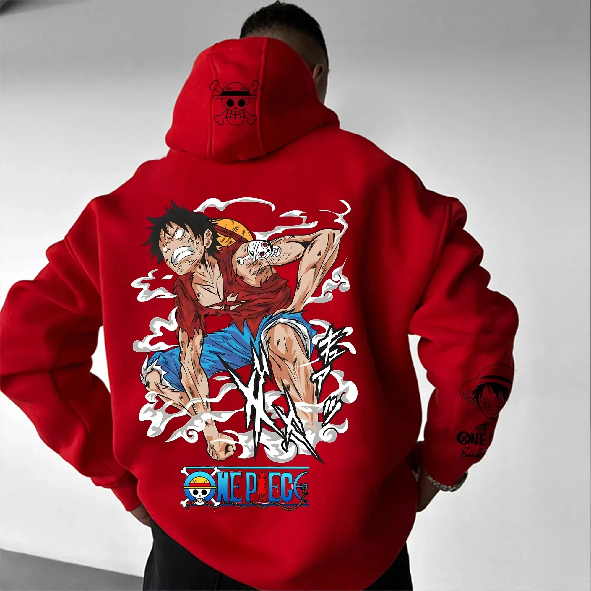 

ONE PIECE 2025 Autumn/Winter Men's Oversized Hoodie Animation Printed Street Wear Casual Daily Wear Fan Version Parent Child Top