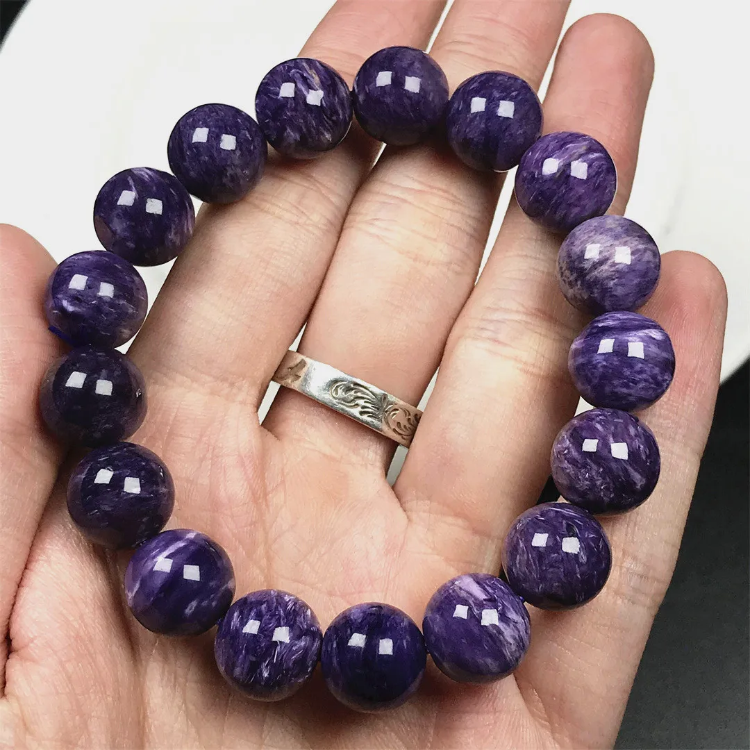 

12mm Natural Purple Charoite Bracelet For Women Lady Men Beauty Gift Energy Beads Reiki Stone Crystal Jewelry Strands AAAAA