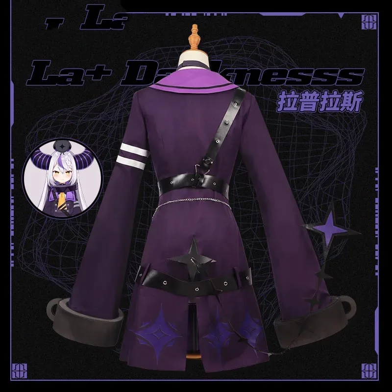 

2025 11 Vtuber Hololive Lapras Darknesss Cosplay Costume Game Suit Uniform Halloween Carnival Party Outfit For Women Wig headdre