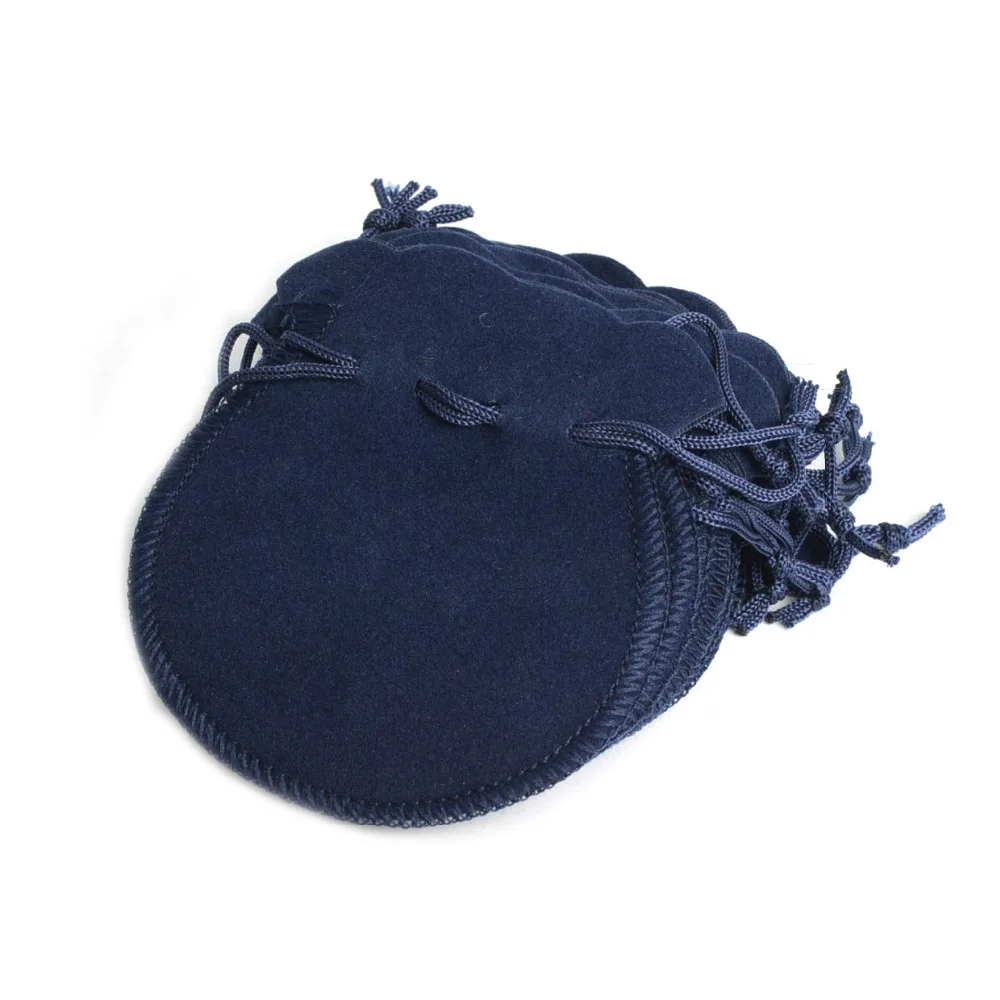 Drawstring Dark Blue Velvet Pouches, Birthday, Wedding Party Kid Favor Gift Bags, Sachet Packaging,Present Sweets Pouches 100Pcs