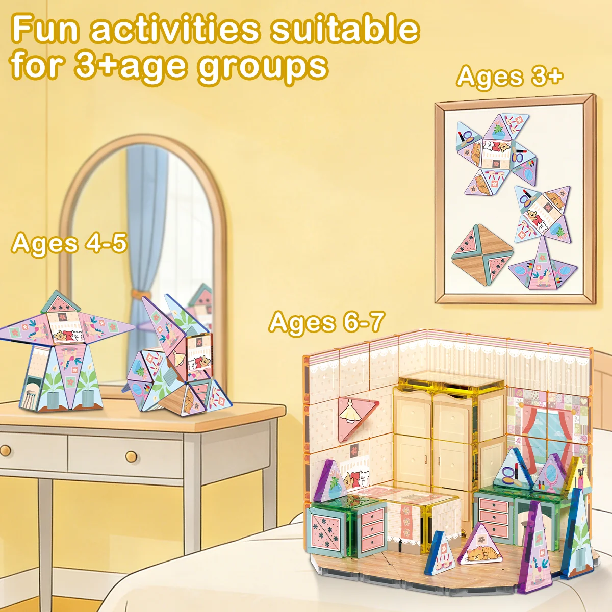 Conjunto de 100 peças de bloco - Magnetic Building Tiles Set 100Pcs avaliação e preço