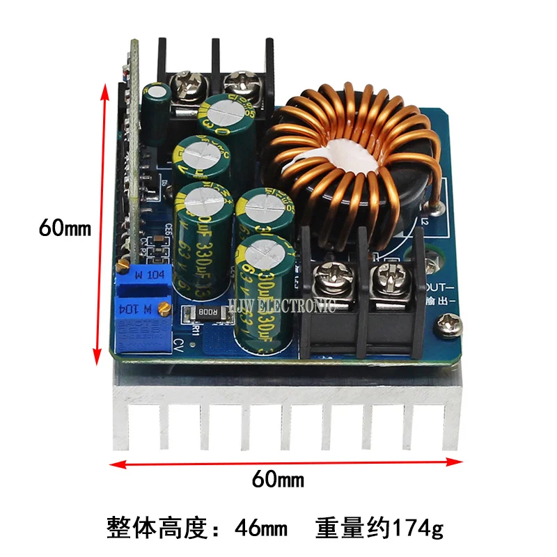 DC-DC 400W 15A Step Down Buck Converter DC 10V-60V To 0-45V Constant Voltage Constant Current Adjustable Power Supply Module