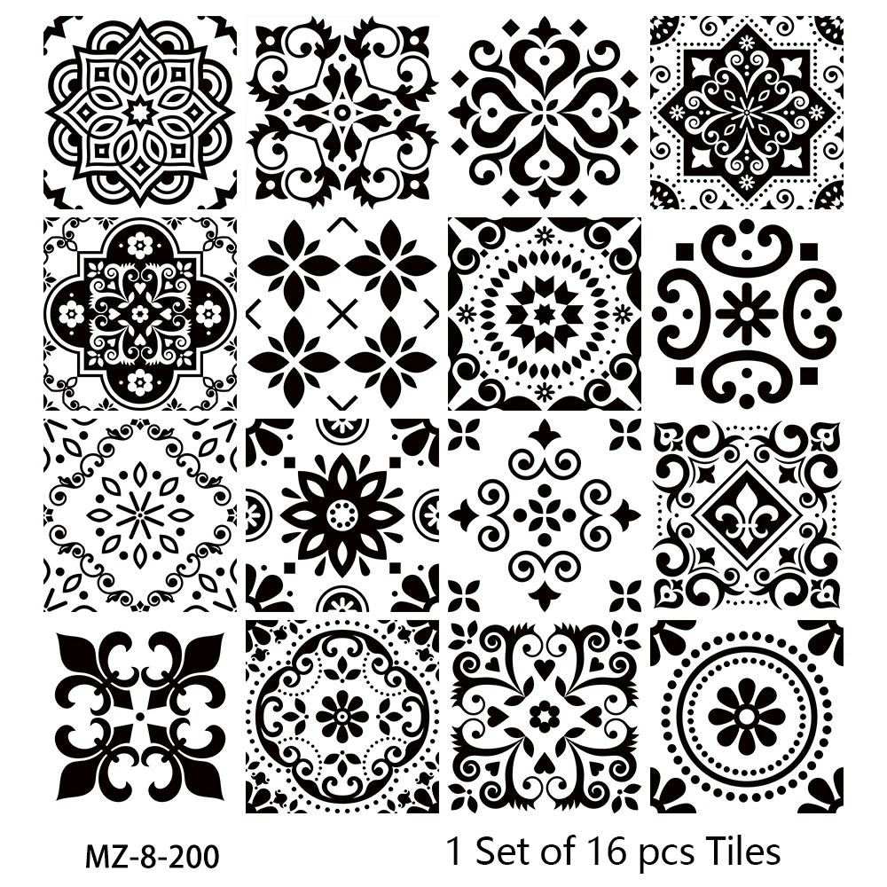 16pcs/set Waterproof Wall Stickers Transfers Cover For Bathroom Furniture Stairs Kitchen Mural Self-adhesive Removable Wallpaper