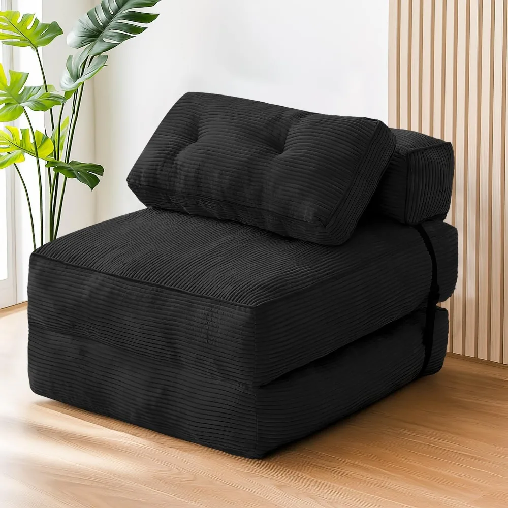 

Folding Sofa Bed, Convertible Sleeper Chair with Pillow Foldable Mattress with Back Support,Space-Saving Sofa for Livin