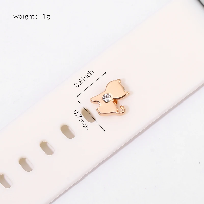 Decorative Charm for Silicone Apple Watch Band Cute Cat Charm Jewelry Sport Bracelet Leg Metal Nails Accessories Pendent Charms