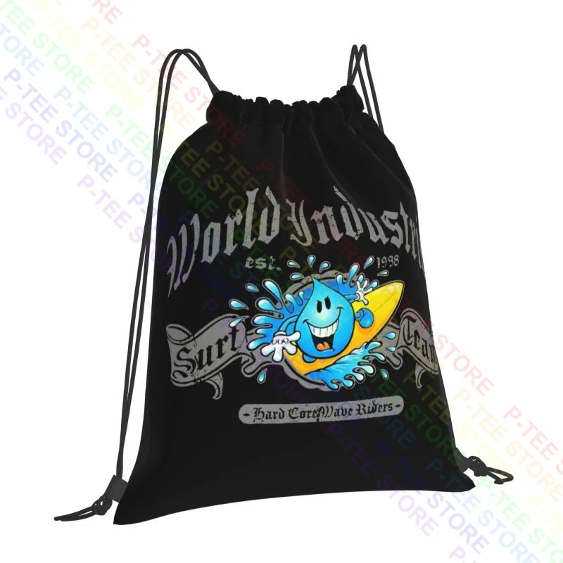 World Industries Skateboarding Wet Willy Graphic Logo Drawstring Bags Gym Bag Training Riding Backpack