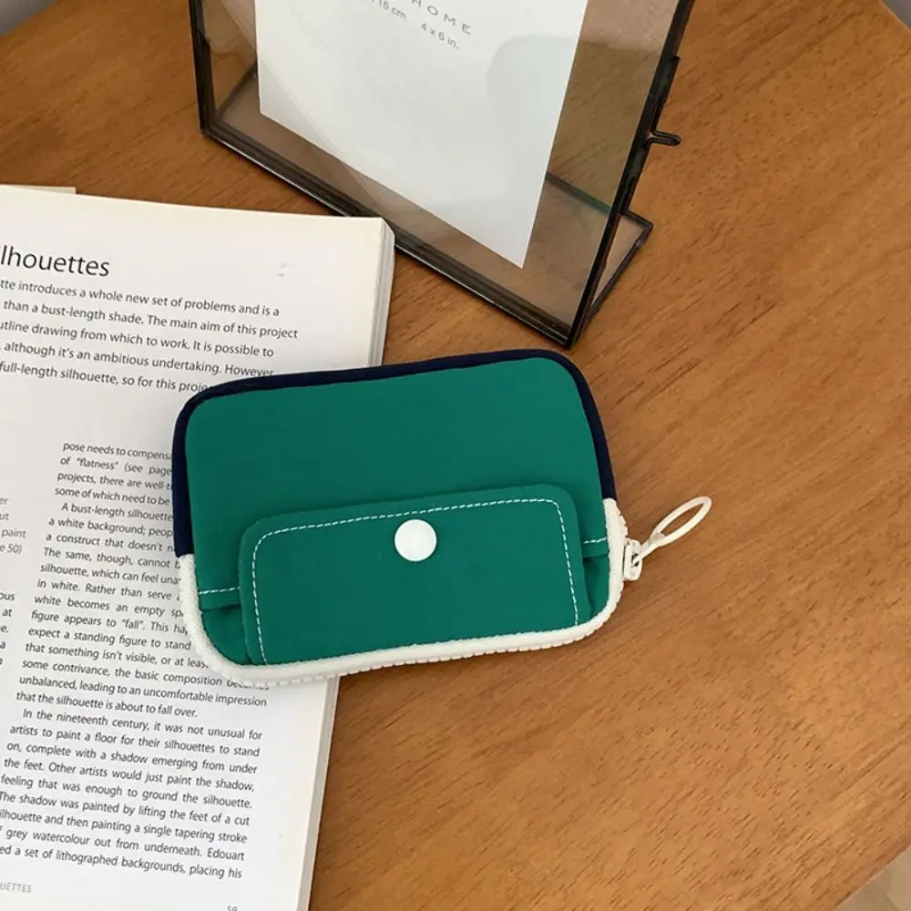 남성용 단색 동전 지갑, 미니 경량 현금 지갑, 캔버스 보관 가방, 패션