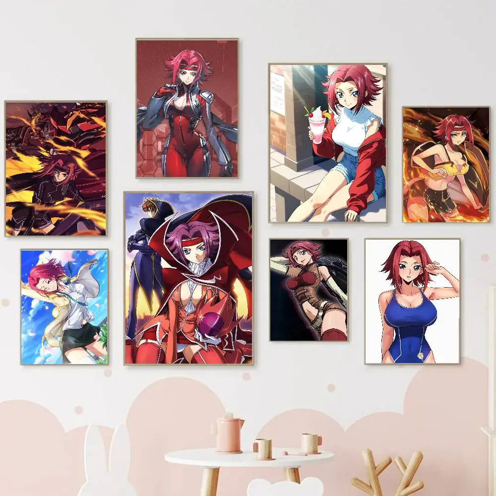 Kallen Animated Character Code Geass Art Sticky Wall Waterproof Home Living Room Bedroom Bar Aesthetic Decoration
