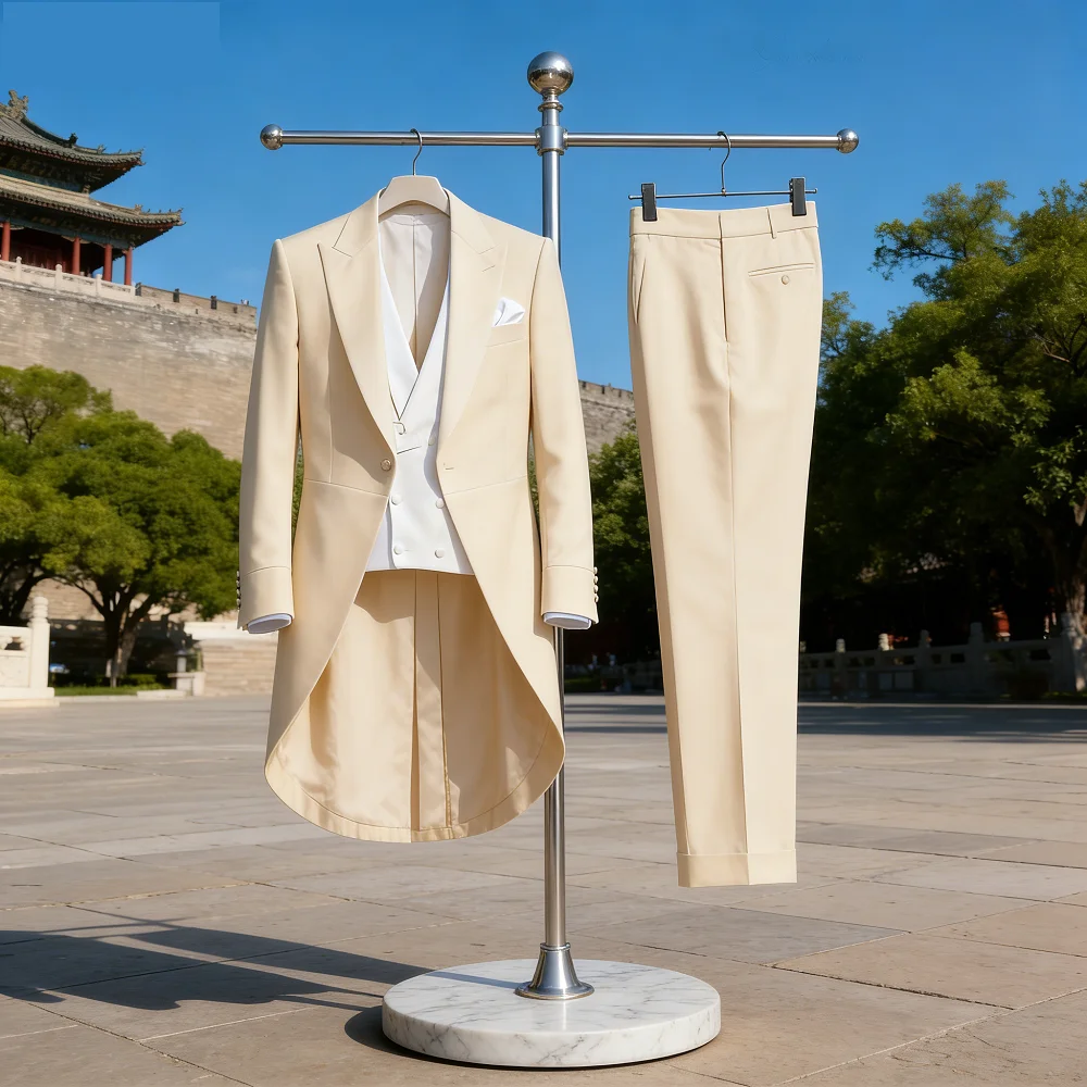 

Men's Formal Terno Fino Adjusted Smoking Suit 3-Piece Blazer Jacket Vest Pants Wedding Groomsmen's Suit Negocios Traje