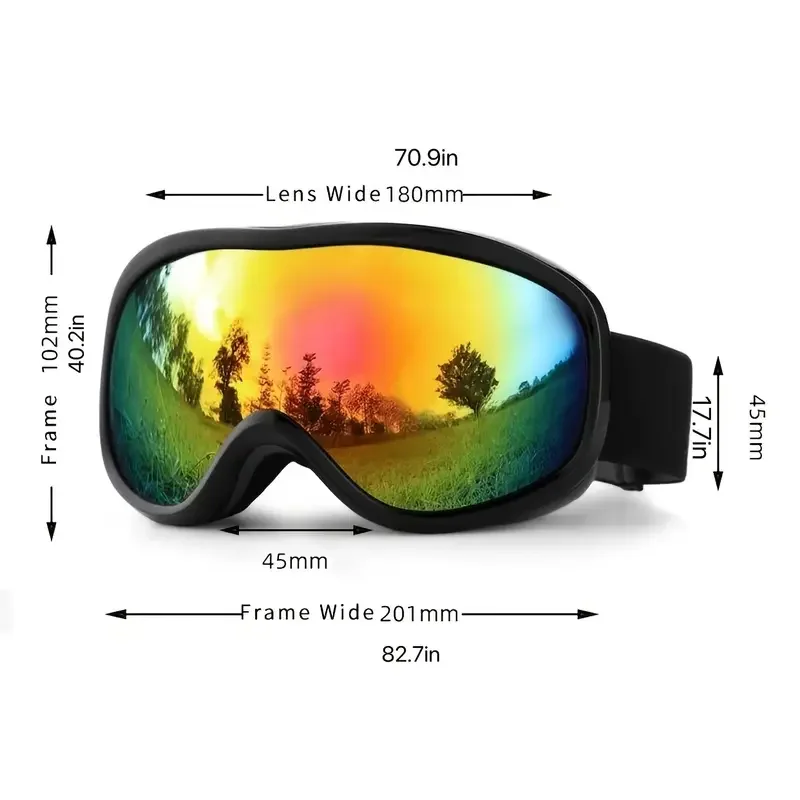 

Ski Goggles Double Anti-fog, Large Field Of View Spherical Ski Goggles, Suitable For Adult Men And Women