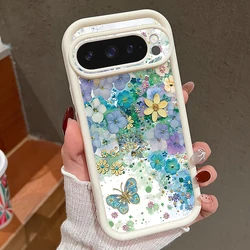 Flowers Pattern Shockproof Soft Case For Google Pixel 8A 8 Pro 9 Pro XL TPU Silicone Phone Protector Cover For Pixel 9 8 Pro