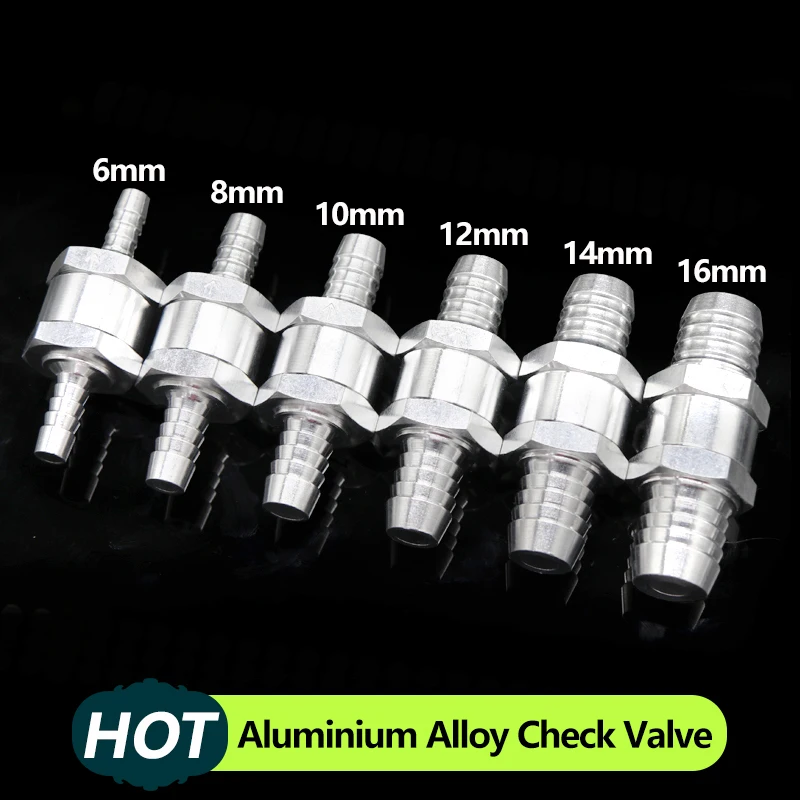 1/3/5/10Pcs One Way 6/8/10/12/14/16mm High Quality  Valves Aluminium Alloy Fuel Non Return Check Valve One Way Fit Carburettor