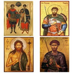 Orthodox Icon Saint Theodore St. George And Dumitrou Great Martyrnativity Of John The Baptist Painting Decor By Ho Me Lili