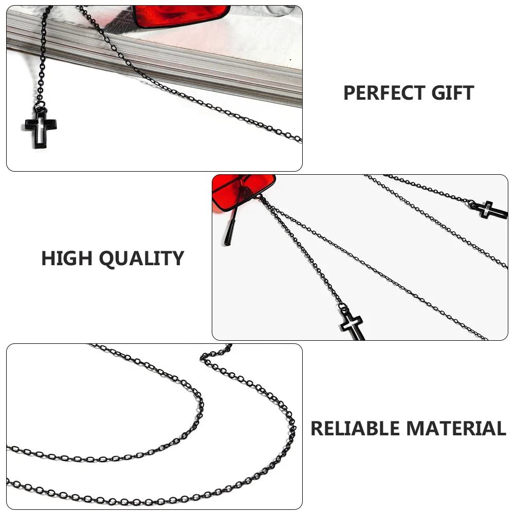 1Pcs Eyeglasses Chain Black Retro Style Non-Skid Face Mask Cord Durable Glasses Accessory Practical Mask Strap for Outdoor