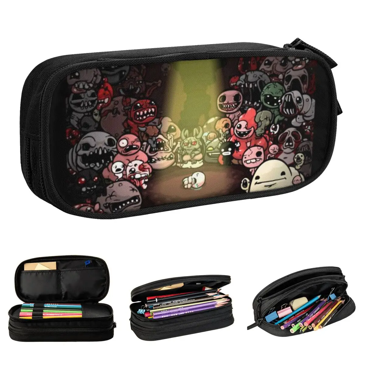 Large Pencil Case The Binding Of Isaac School Accessories Double Layer Pen Case Women Make Up Bag Amazing Gift