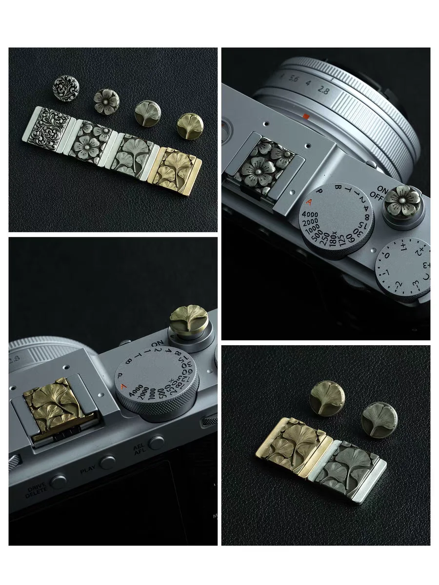 Lens Cap Vintage - ฝาครอบฮอตชูว์แบบวินเทจพร้อมปุ่มปลดล็อคสำหรับกล้อง Fuji XE5 X100VI XT5 Leica