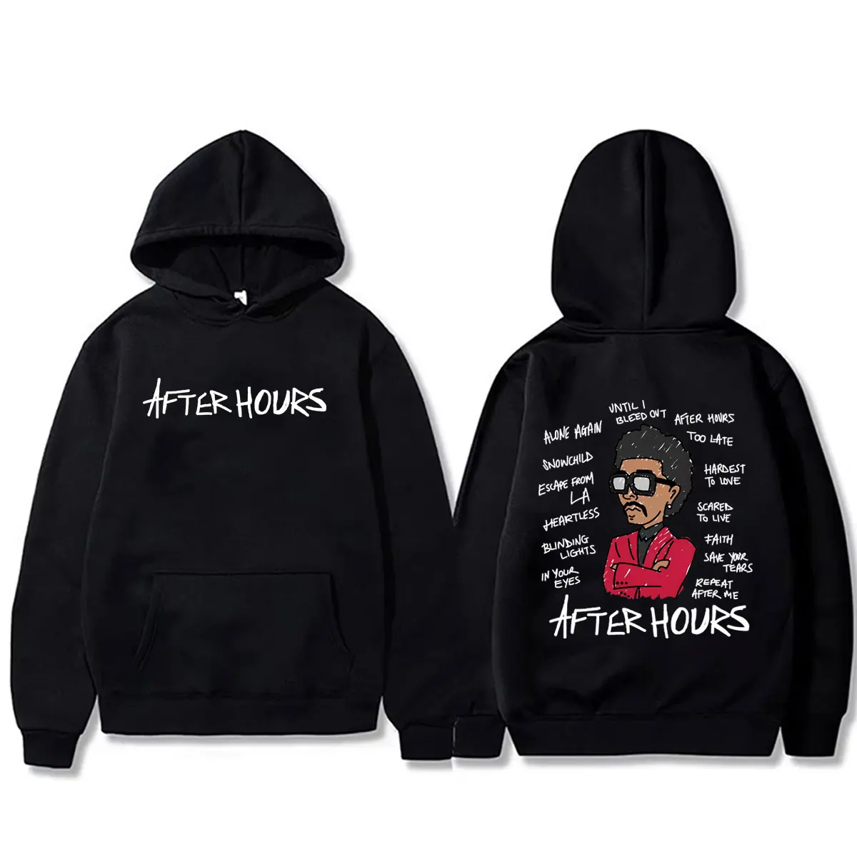 Rapper The Weeknd After Hours Album Graphic Hoodie Men Women Hip Hop Fashion Hooded Sweatshirt Men's Oversized Pullover Hoodies