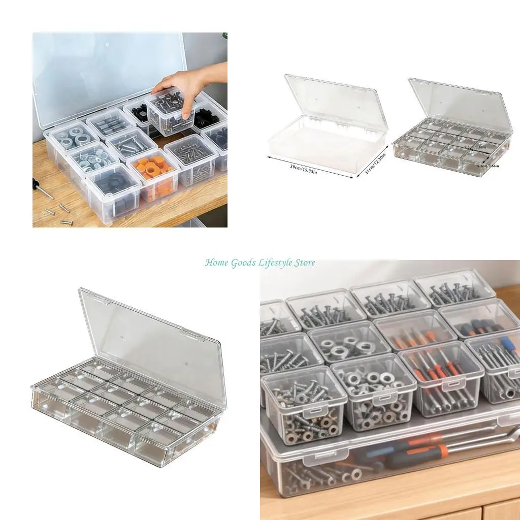 E74E Large Plastic Tool Organizers Box With Multiple Compartments For Easy Storage And Quick Access To Small Parts