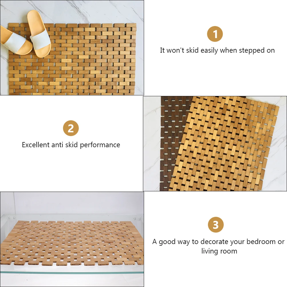 

Bamboo Doormat Non-slip Floor Mats for Home Living Room Bedroom Playroom Nursery Entryway Mat Door Carpet Protect Floor Moisture