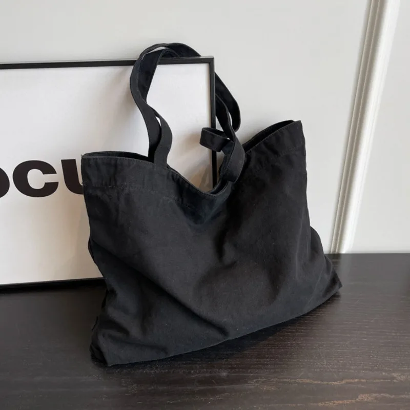 Women's One Shoulder Underarm Bag Tote Bag Handheld New Large Capacity Fashion Casual Versatile Simple Solid Color Canvas