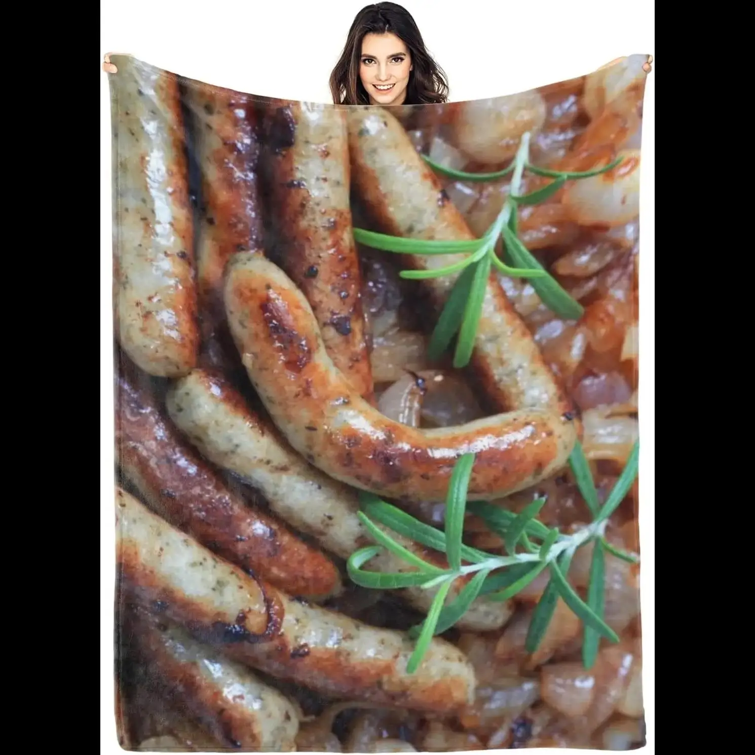 

Ультрамягкий плед PanFried Sausage Rosemary D Design для кровати, дивана, общежития, путешествий, всесезонное использование